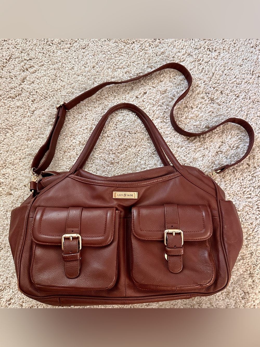 LILYJADE Elizabeth Vegan Leather Diaper Bag Convertable Back Pack